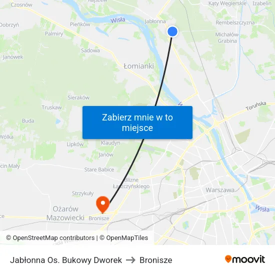 Jabłonna Os. Bukowy Dworek to Bronisze map