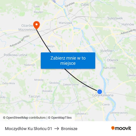 Moczydłów Ku Słońcu 01 to Bronisze map