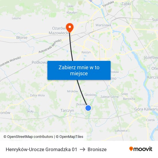 Henryków-Urocze Gromadzka 01 to Bronisze map