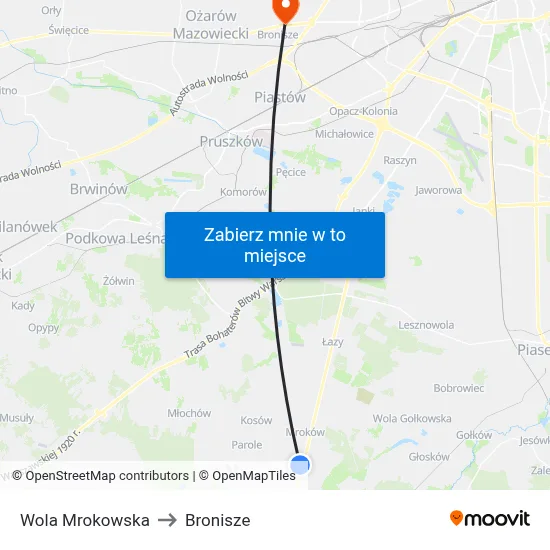Wola Mrokowska to Bronisze map