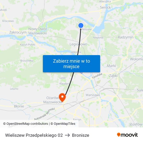 Wieliszew Przedpełskiego 02 to Bronisze map