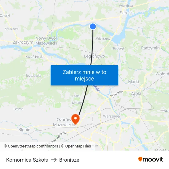 Komornica - Szkoła to Bronisze map