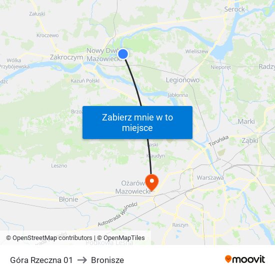 Góra Rzeczna 01 to Bronisze map