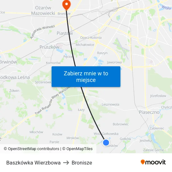 Baszkówka Wierzbowa to Bronisze map