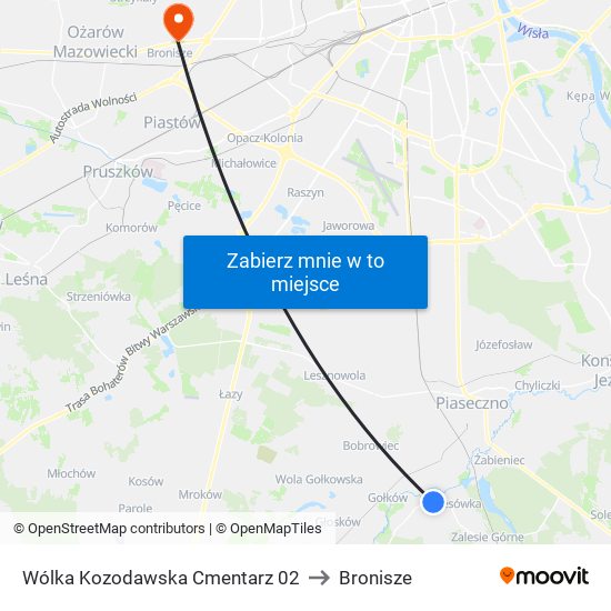 Wólka Kozodawska Cmentarz 02 to Bronisze map