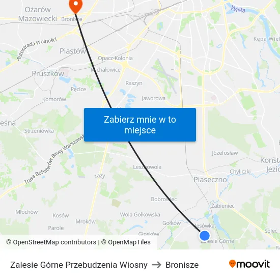 Zalesie Górne Przebudzenia Wiosny to Bronisze map
