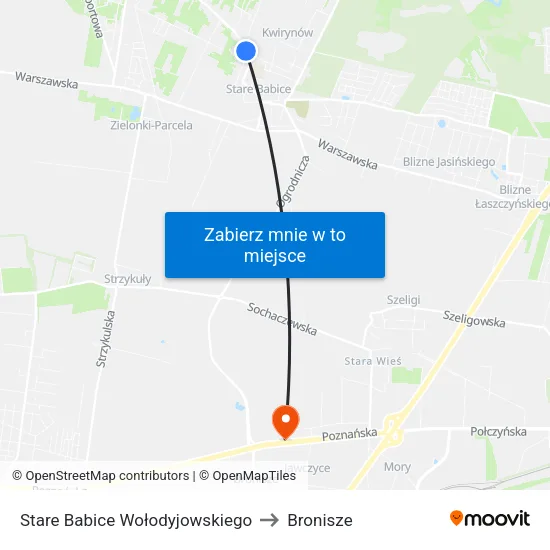 Stare Babice Wołodyjowskiego to Bronisze map
