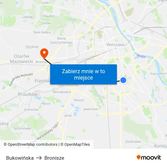 Bukowińska to Bronisze map