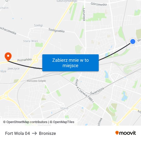 Fort Wola 04 to Bronisze map