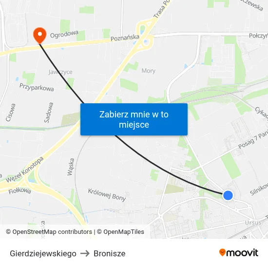 Gierdziejewskiego to Bronisze map