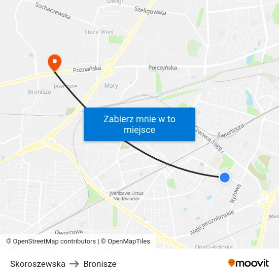 Skoroszewska to Bronisze map
