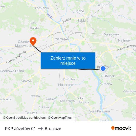 PKP Józefów 01 to Bronisze map