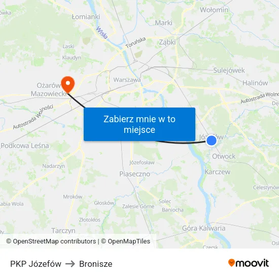 PKP Józefów to Bronisze map