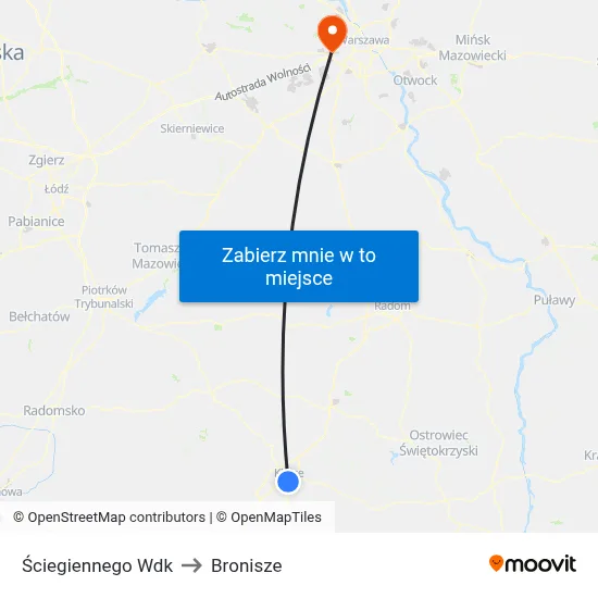 Ściegiennego Wdk to Bronisze map