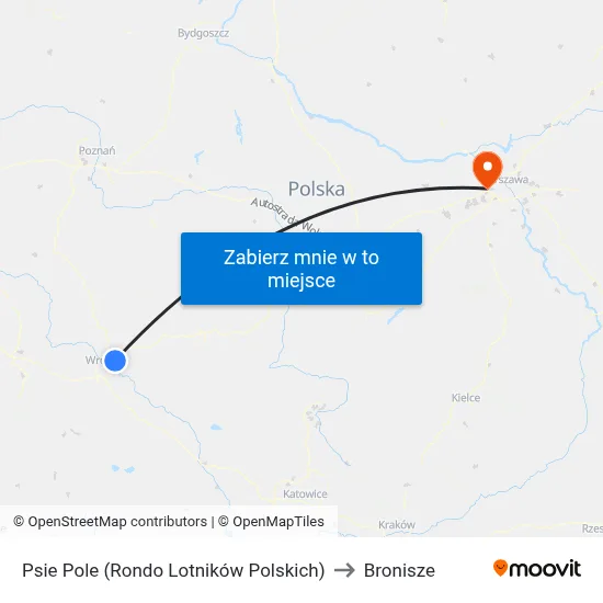 Psie Pole (Rondo Lotników Polskich) to Bronisze map