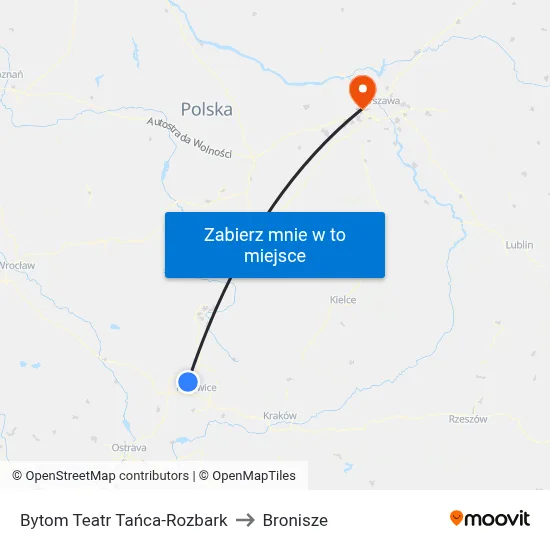 Bytom Teatr Tańca-Rozbark to Bronisze map