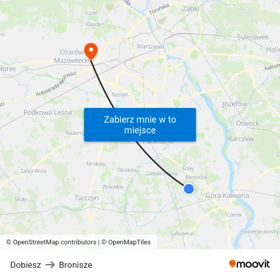 Dobiesz to Bronisze map