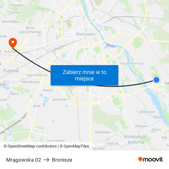 Mrągowska 02 to Bronisze map