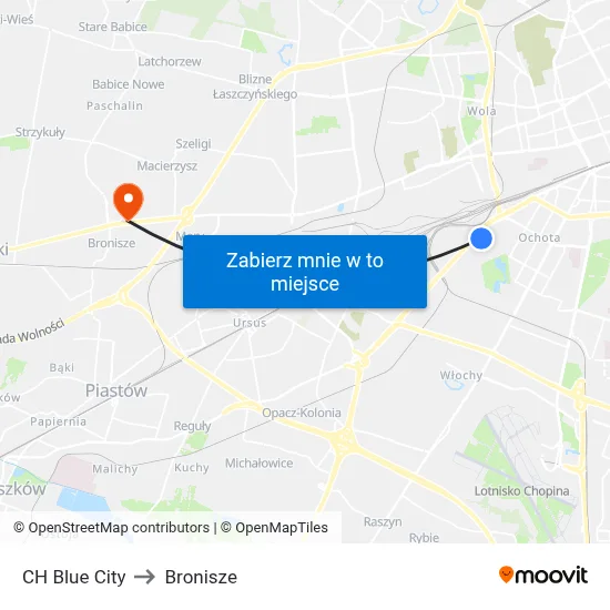 CH Blue City to Bronisze map
