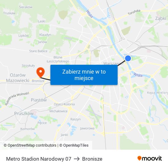 Metro Stadion Narodowy 07 to Bronisze map