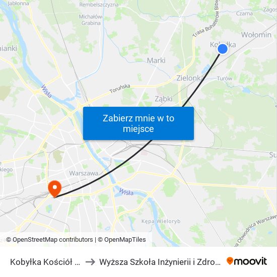 Kobyłka Kościół 02 to Wyższa Szkoła Inżynierii i Zdrowia map