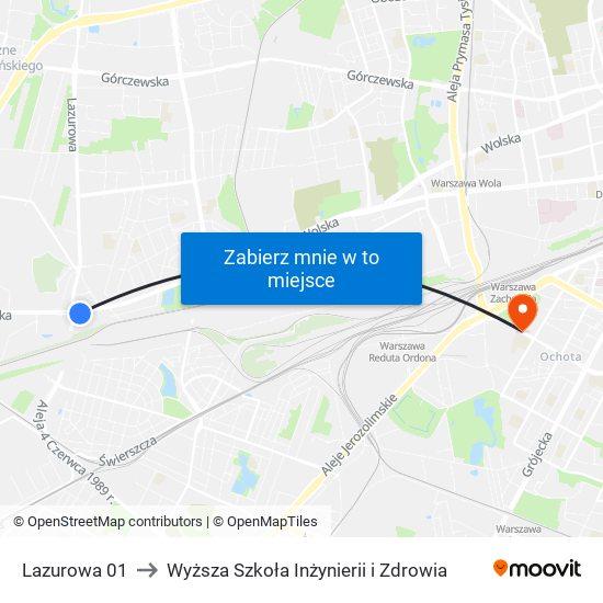 Lazurowa 01 to Wyższa Szkoła Inżynierii i Zdrowia map