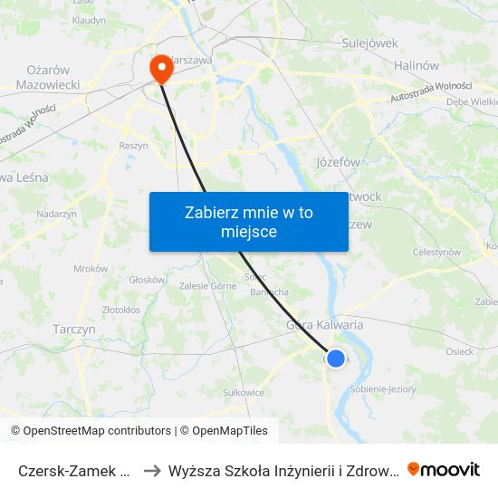 Czersk-Zamek to Wyższa Szkoła Inżynierii i Zdrowia map