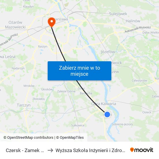 Czersk - Zamek 02 to Wyższa Szkoła Inżynierii i Zdrowia map