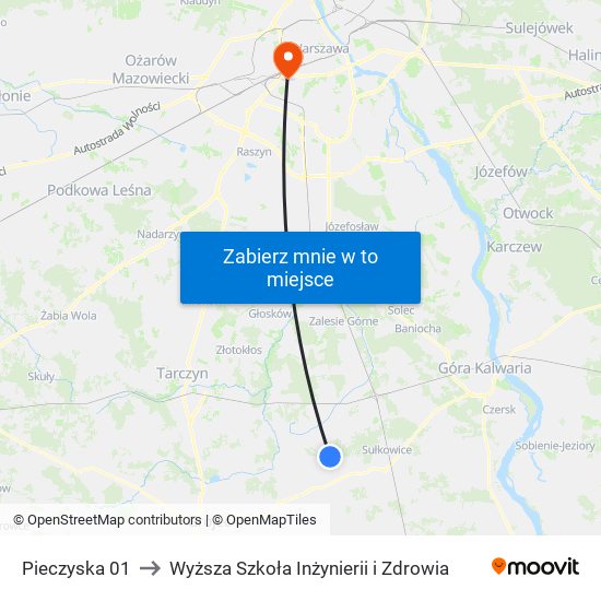 Pieczyska 01 to Wyższa Szkoła Inżynierii i Zdrowia map