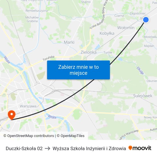 Duczki-Szkoła to Wyższa Szkoła Inżynierii i Zdrowia map