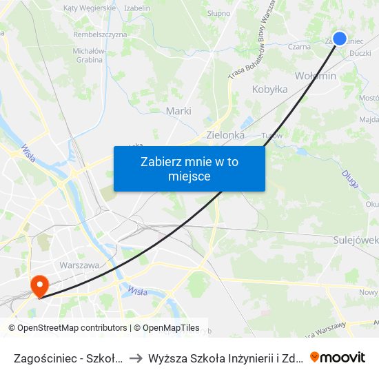 Zagościniec-Szkoła to Wyższa Szkoła Inżynierii i Zdrowia map