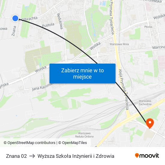 Znana 02 to Wyższa Szkoła Inżynierii i Zdrowia map