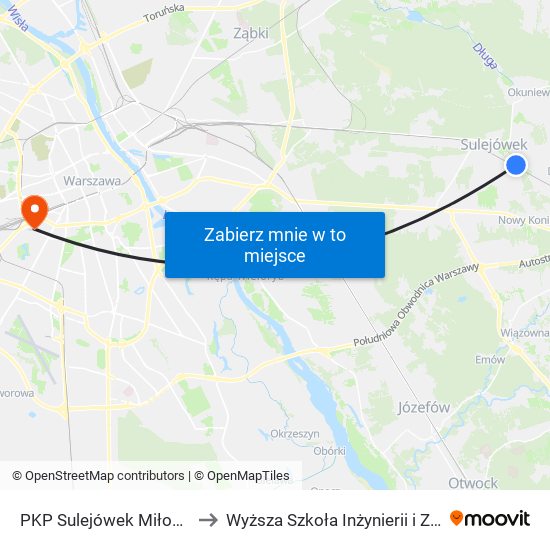 PKP Sulejówek Miłosna 01 to Wyższa Szkoła Inżynierii i Zdrowia map