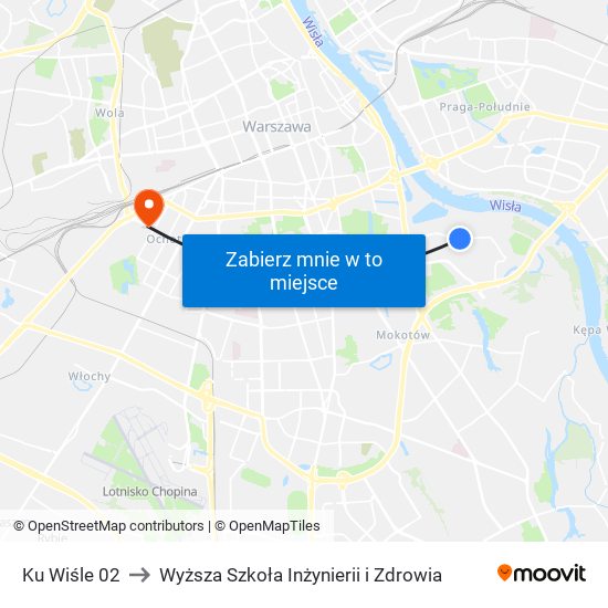 Ku Wiśle 02 to Wyższa Szkoła Inżynierii i Zdrowia map