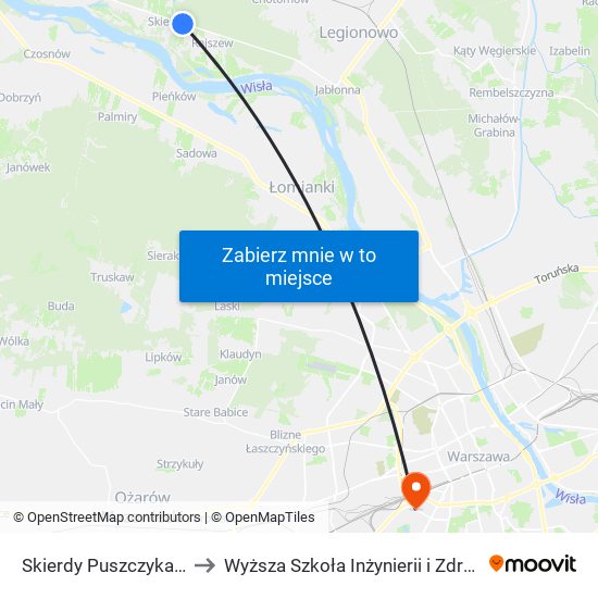 Skierdy Puszczyka to Wyższa Szkoła Inżynierii i Zdrowia map