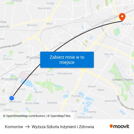 Komorów to Wyższa Szkoła Inżynierii i Zdrowia map