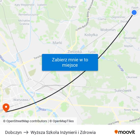 Dobczyn to Wyższa Szkoła Inżynierii i Zdrowia map