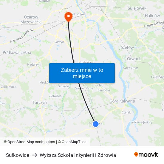 Sułkowice to Wyższa Szkoła Inżynierii i Zdrowia map