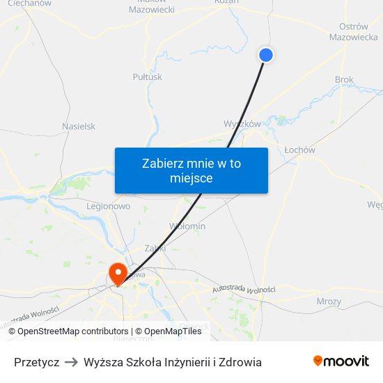 Przetycz to Wyższa Szkoła Inżynierii i Zdrowia map