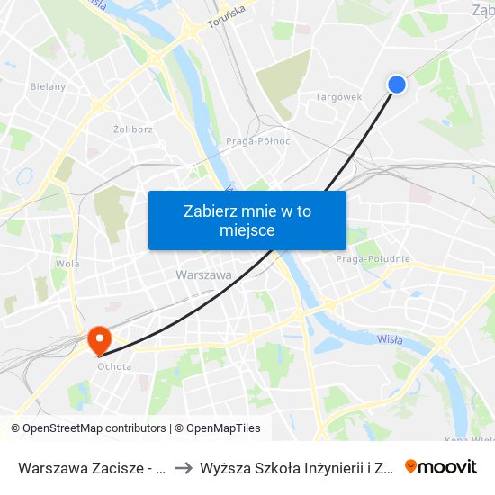 Warszawa Zacisze - Wilno to Wyższa Szkoła Inżynierii i Zdrowia map