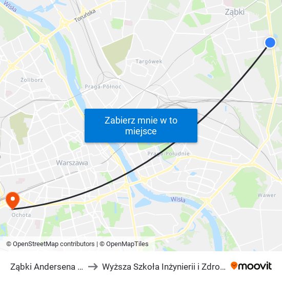 Ząbki Andersena 01 to Wyższa Szkoła Inżynierii i Zdrowia map