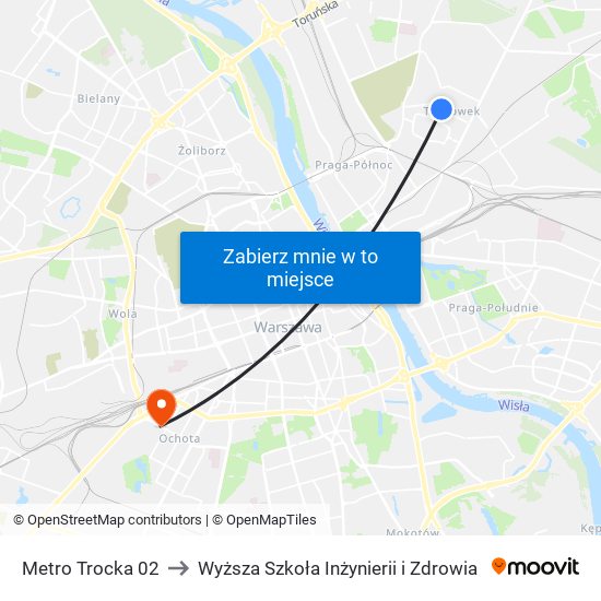 Metro Trocka 02 to Wyższa Szkoła Inżynierii i Zdrowia map