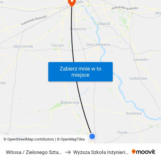 Witosa / Zielonego Sztandaru (Nż) to Wyższa Szkoła Inżynierii i Zdrowia map