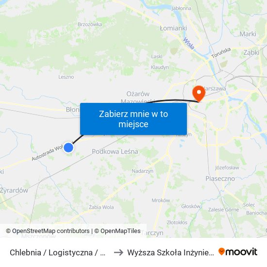 Chlebnia / Logistyczna / Raben 01 (Nż) to Wyższa Szkoła Inżynierii i Zdrowia map