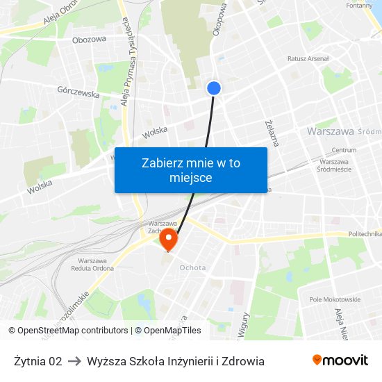 Żytnia 02 to Wyższa Szkoła Inżynierii i Zdrowia map