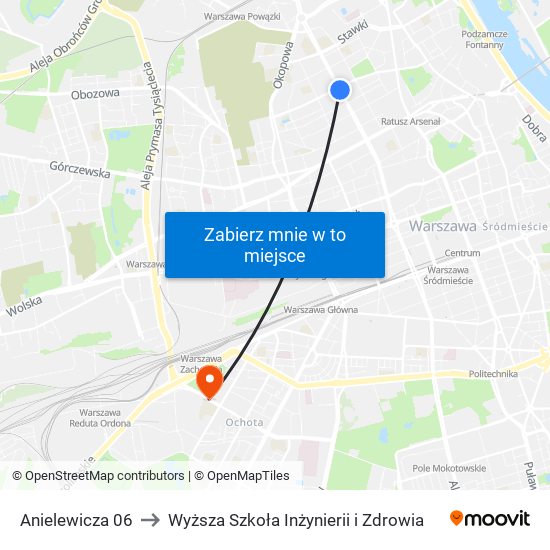 Anielewicza 06 to Wyższa Szkoła Inżynierii i Zdrowia map