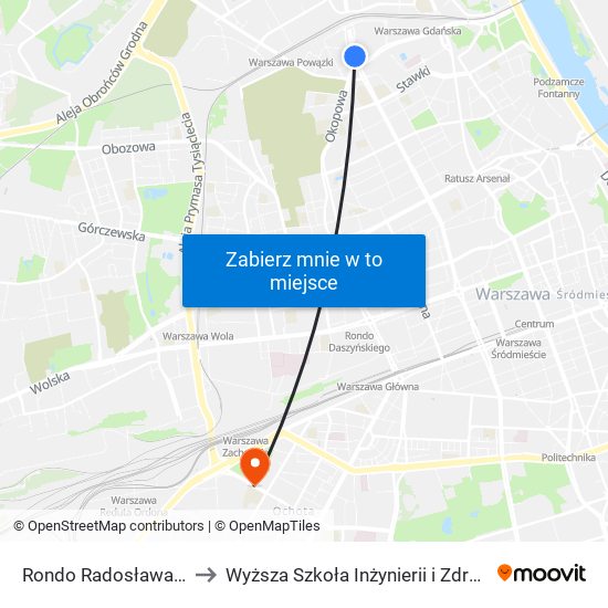 Rondo Radosława 09 to Wyższa Szkoła Inżynierii i Zdrowia map