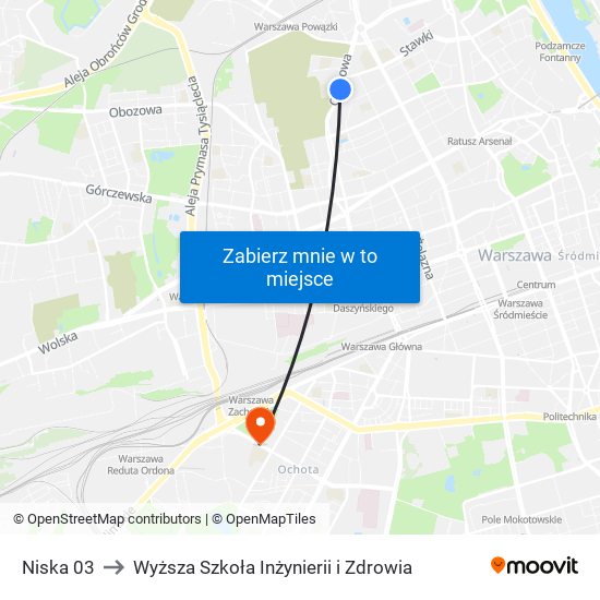 Niska 03 to Wyższa Szkoła Inżynierii i Zdrowia map