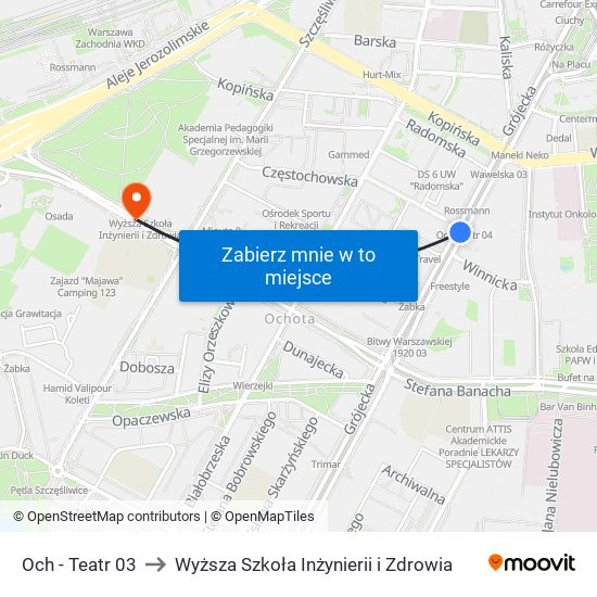 Och - Teatr 03 to Wyższa Szkoła Inżynierii i Zdrowia map