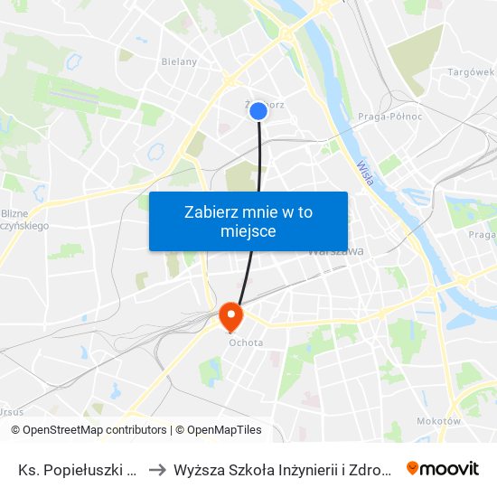 Ks. Popiełuszki 04 to Wyższa Szkoła Inżynierii i Zdrowia map